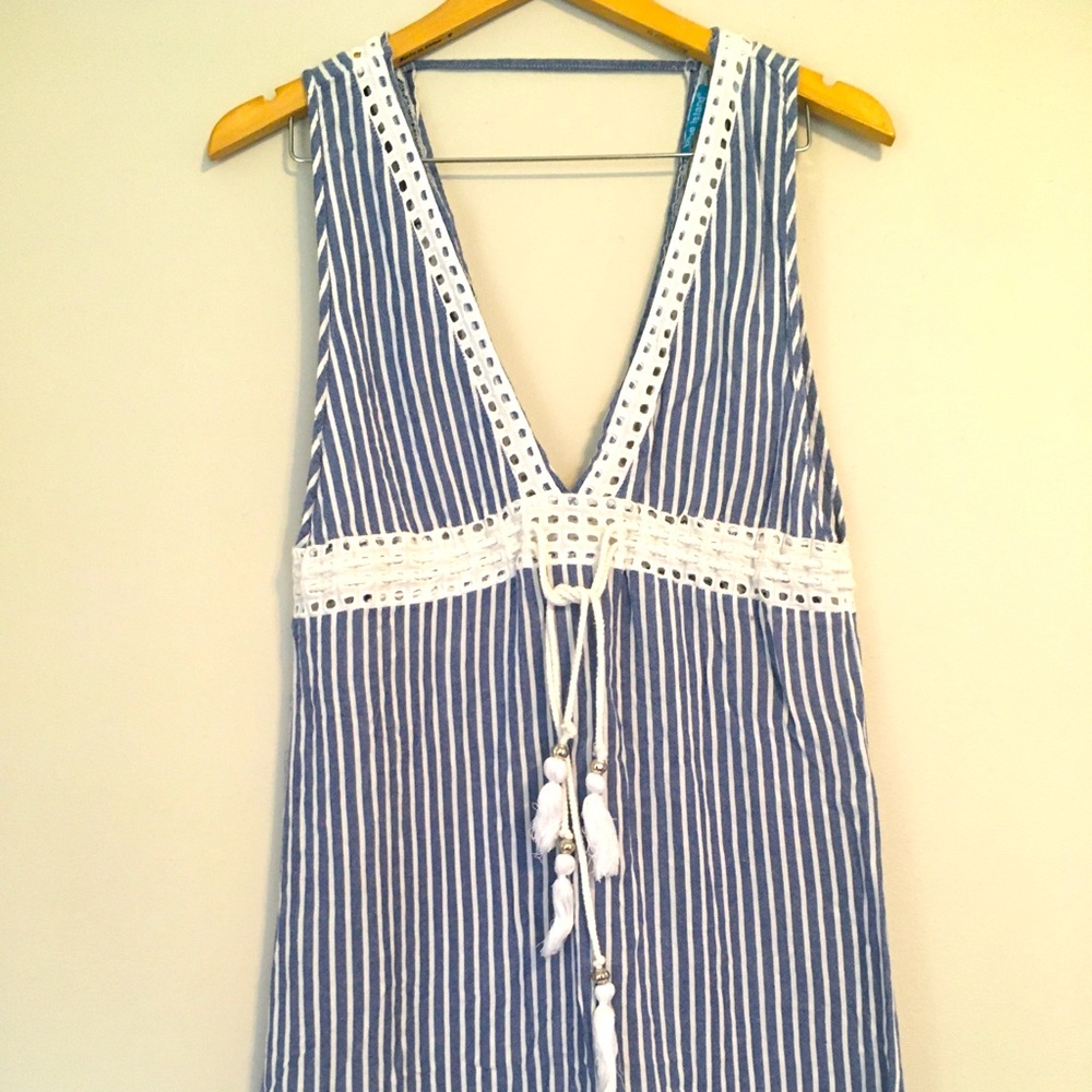 Blue Island boho beach coverup Size Large